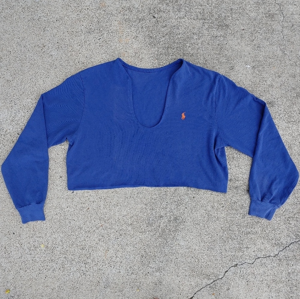 POLO LONG SLEEVE CROP TOP